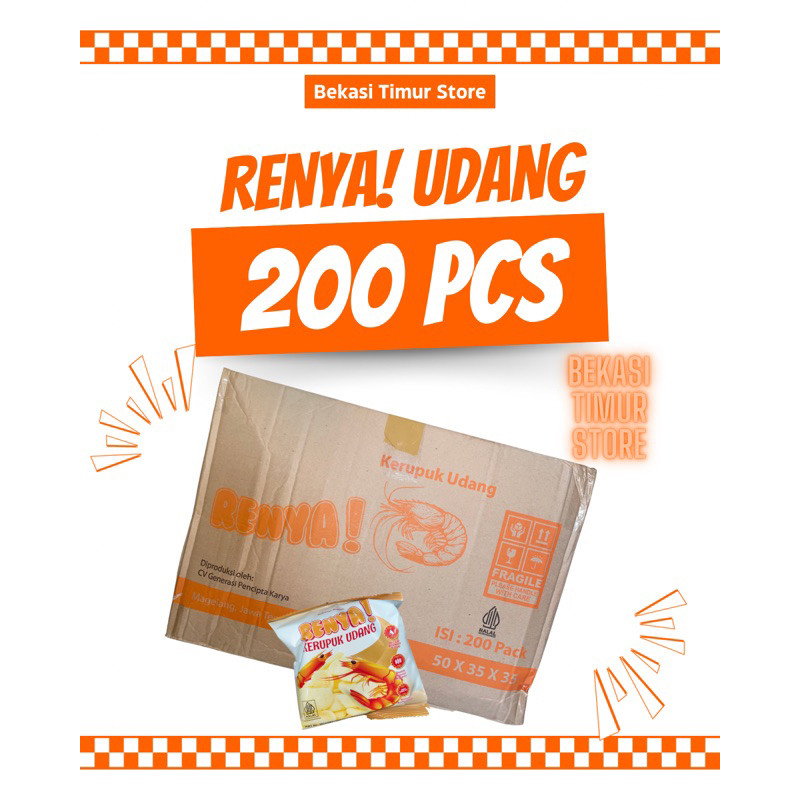 

New Kerupuk RENYA 1 Box Isi 200pcs Kemasan 10gPremium