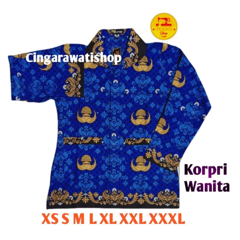 Baju Seragam Korpri Wanita Baju Korpri Wanita Kemeja Dinas Korpri Wanita Bahan Korpri Terbaru