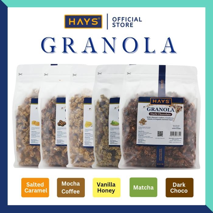 

HAYS - Granola All Variant 1 KG Almond Mede Cranberry Raisin - DARK CHOCOLATE