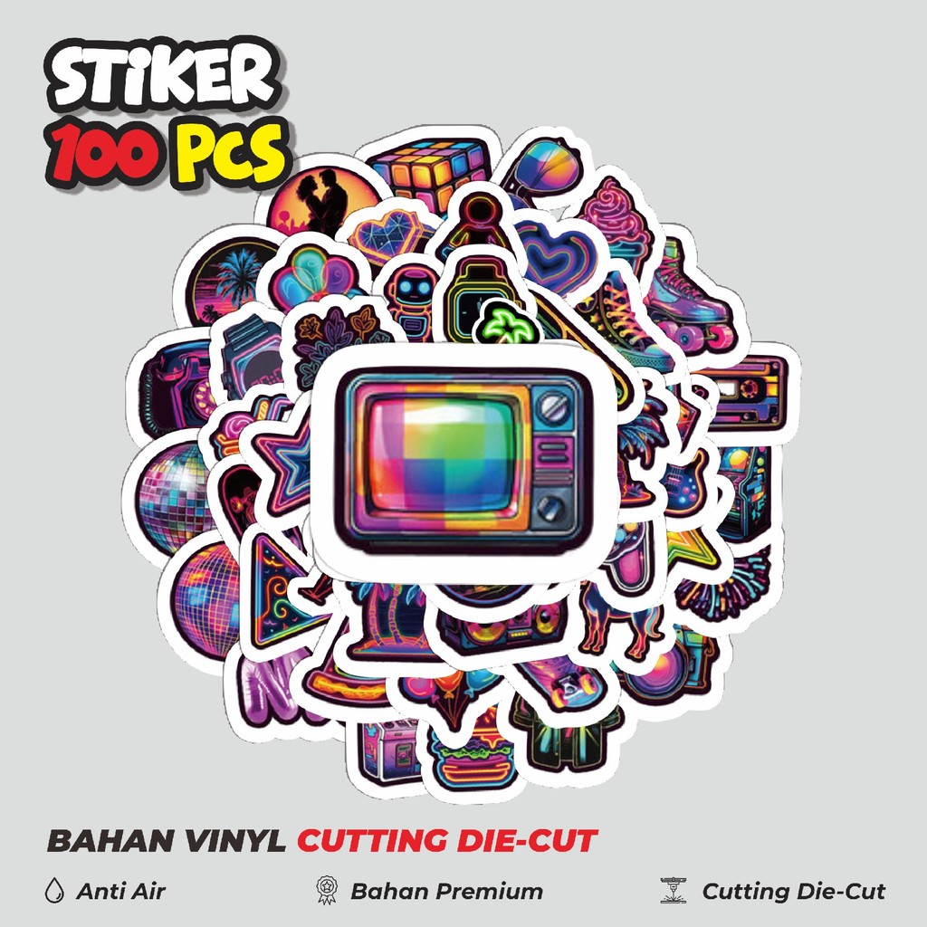 

Terbaru! 50 pcs Stiker Neon Grafiti Dekorasi Lucu Kreatif untuk Notebook, Skateboard, HP