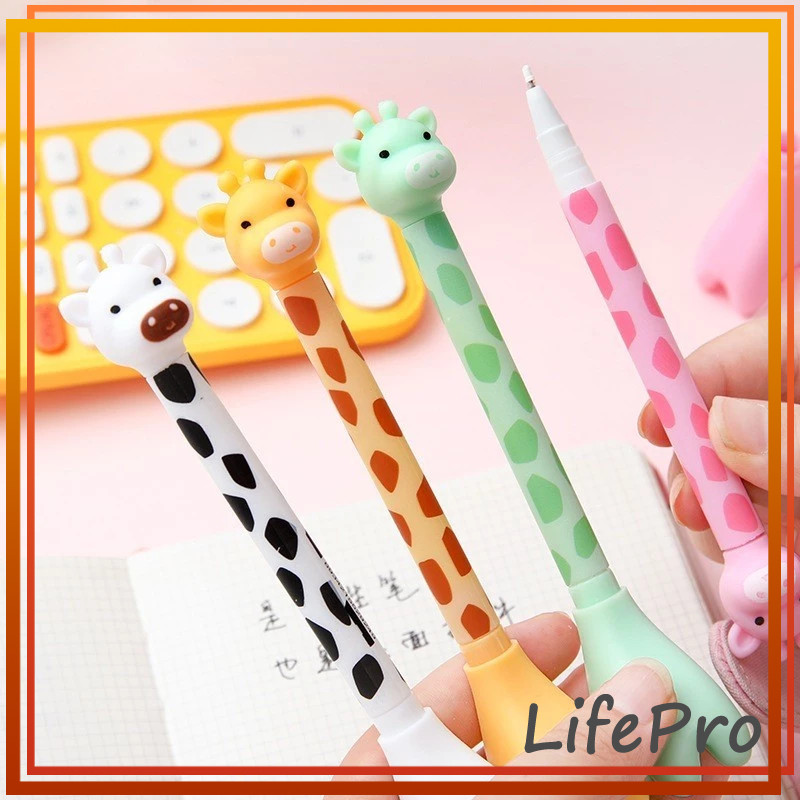 

Pen Gel Jerapah Pena Tinta Hitam Karakter Hewan Lucu Model Animal Girrafe Ballpen Pena Pulpen Ujung Lancip