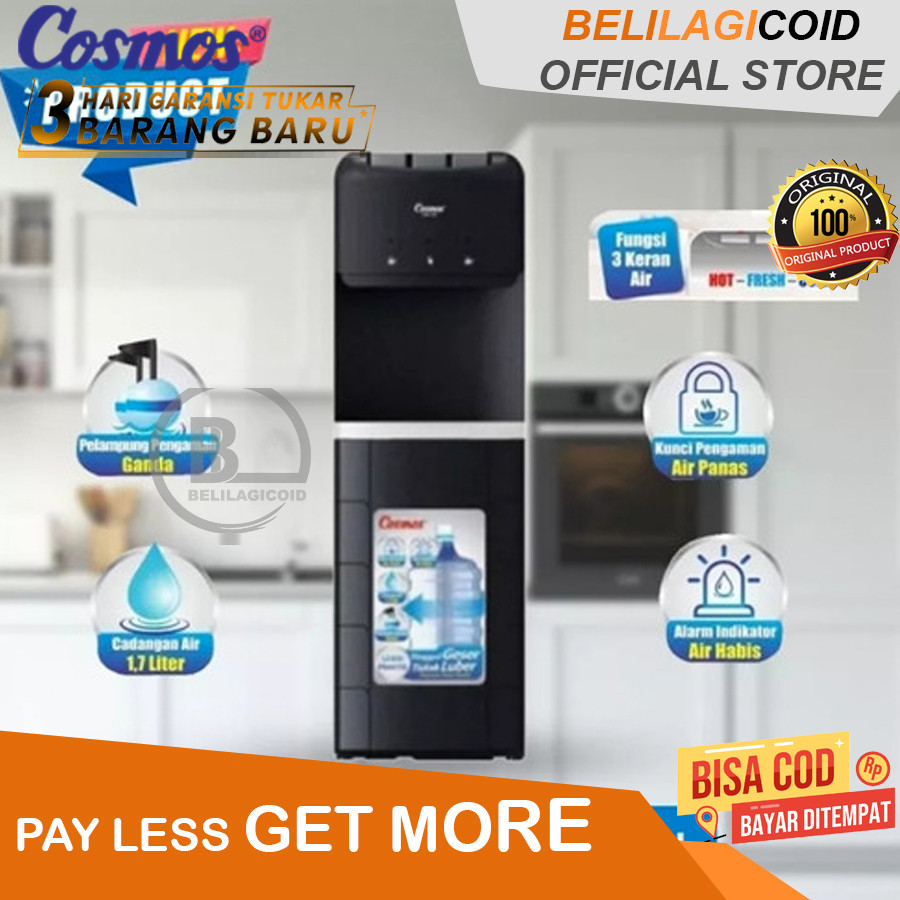 Cosmos Dispenser Galon Bawah Minimalis 3 KRAN CWD 7601 / Dispenser Cosmos Galon Bawah 3 Keran / Disp