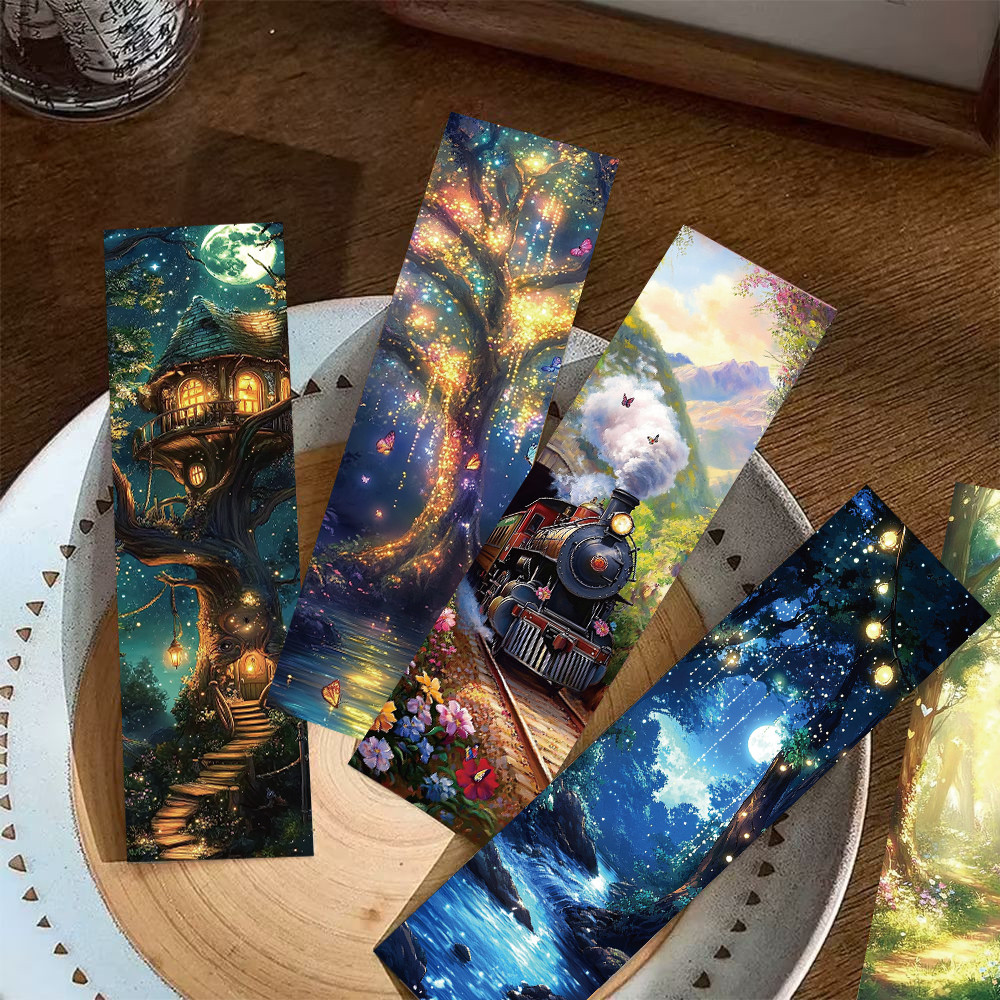 

30PCS Mysterious Forest Bookmarks Paper Fairy Gifts Painting Decoration Stationary Reading Book Page Markings Card Bookmark