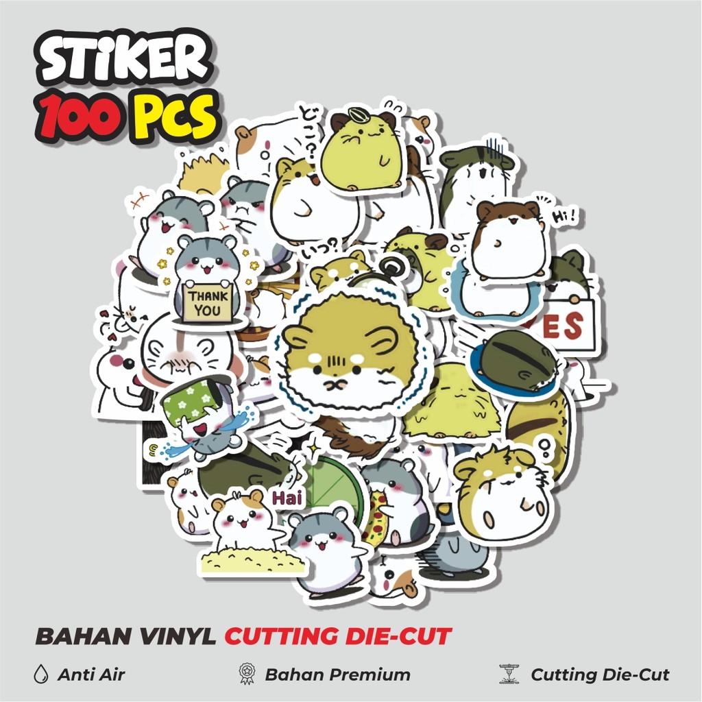 

Terbaru! 50 pcs Stiker Hewan Hamster v3 Dekorasi Lucu Kreatif untuk Notebook, Skateboard, HP
