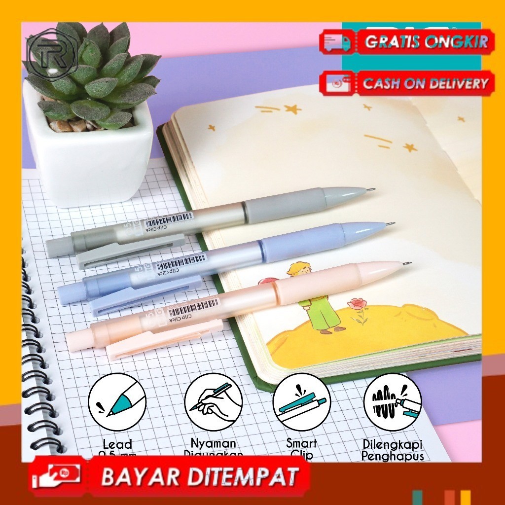 

BIG Pensil Mekanik / Mechanical Pencil 2B 0.5 MM Clip Click MP-5012