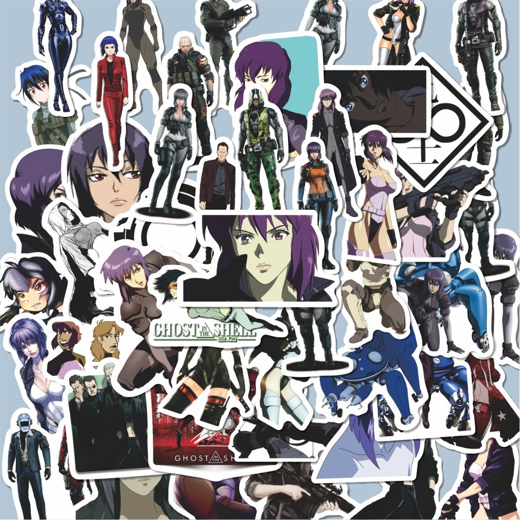 

100PCS Lucu Sticker Anime Ghost In The Shell (Kōkaku Kidōtai) Stiker Aesthetic Stiker Anti Air Stikers Berperekat Waterproof sticker decal buat Motor Helm Buku Journal Koper Casing HP Laptop Botol Minum Hadiah anak