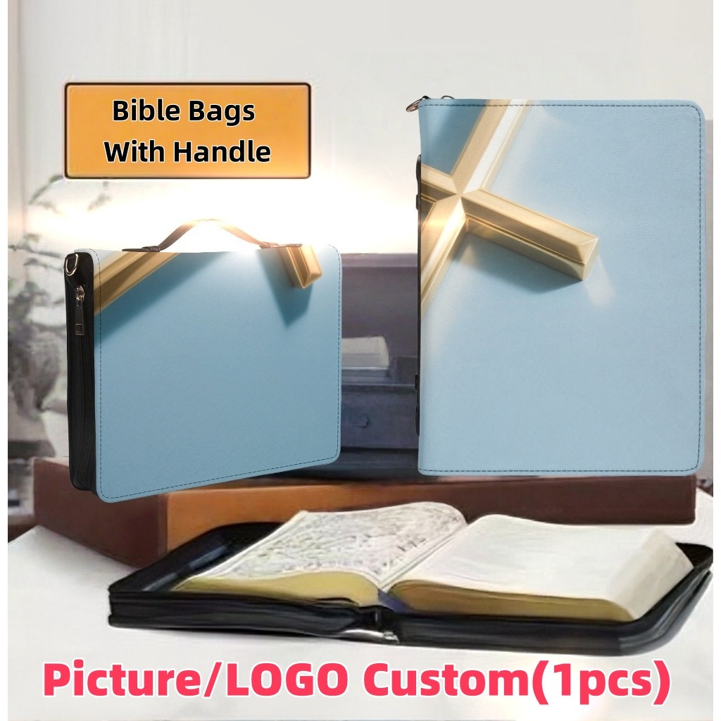 

Bible Bags Bible Cover With Handle Bible Book Cover For Scripture Study Bible Protector Bible Tote Bag PU Zippered Bible Case