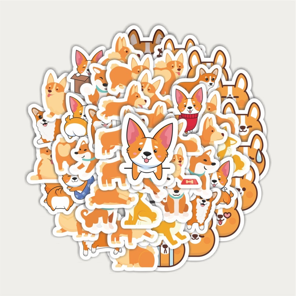 

Sticker Pack Stiker Kartun Corgi | Sticker TUMBLR | Stiker LAPTOP KOPER HELM
