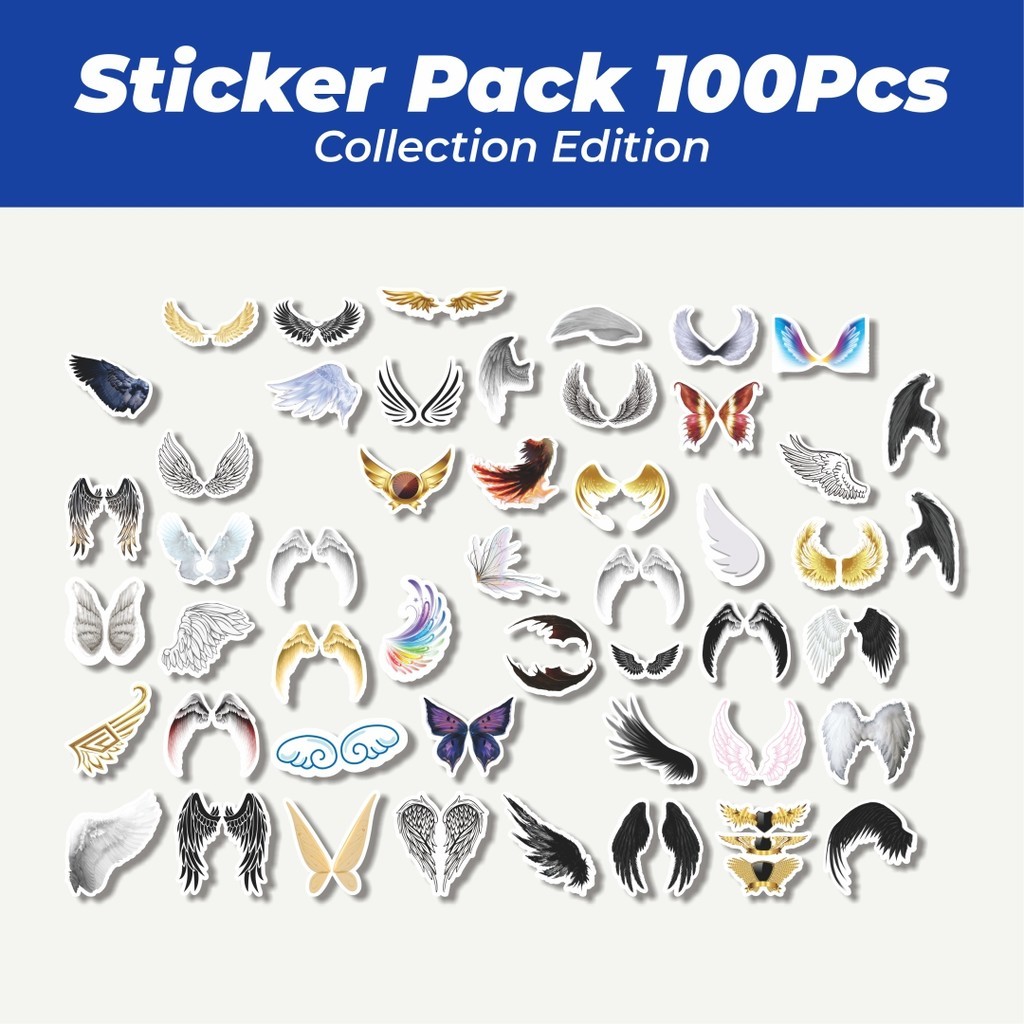 

Hot Stiker Motif Sayap [Angel/Sayap malaikat, Demon/Iblis, Butterfly/Kupu kupu, Fantasy Wings]"Lucu Anti Air Stikers Berperekat Waterproof Sticker Decal Buat Motor Helm Buku Journal Koper Casing HP Laptop Botol Minum