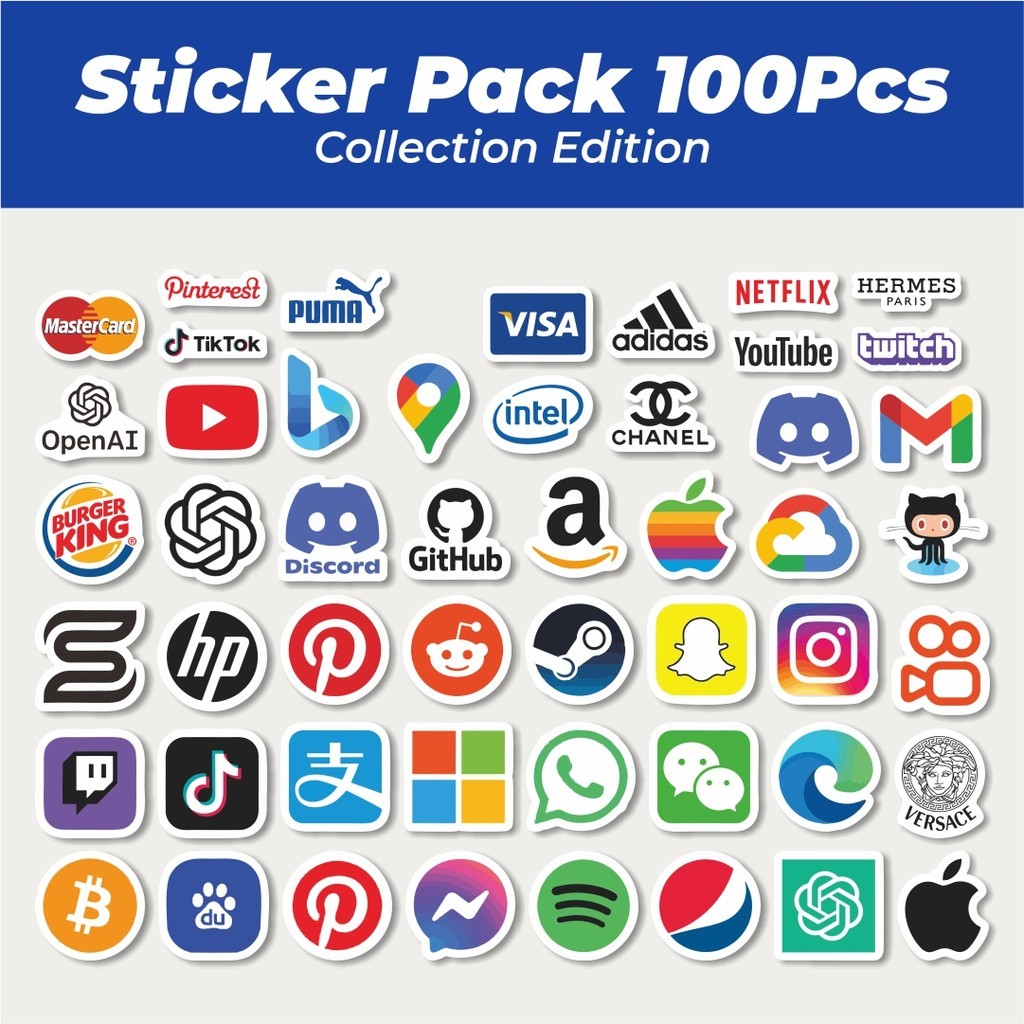 

Hot Stiker Logo Aplikasi Klasik Lucu Anti Air Stikers Berperekat Waterproof Sticker Decal Buat Motor Helm Buku Journal Koper Casing HP Laptop Botol Minum