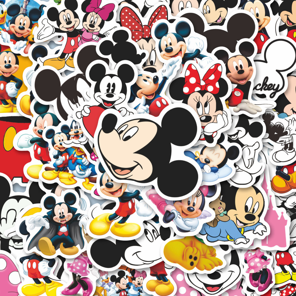 

100PCS Lucu Sticker Kartun Mickey Mouse Stiker Aesthetic Stiker Anti Air Stikers Berperekat Waterproof sticker decal buat Motor Helm Buku Journal Koper Casing HP Laptop Botol Minum Hadiah anak