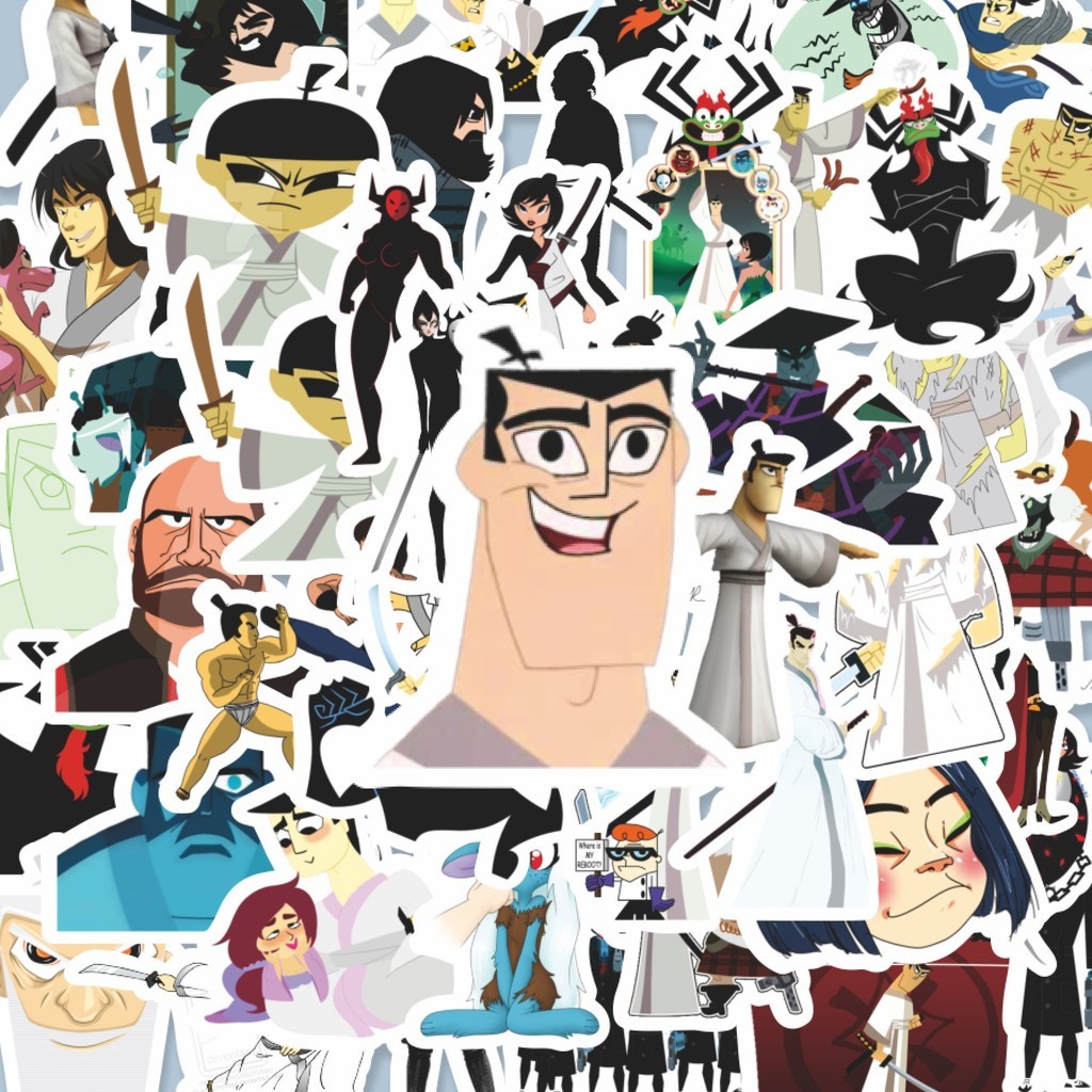 

100PCS Lucu Sticker Kartun Samurai Jack Sticker Stiker Aesthetic Stiker Anti Air Stikers Berperekat Waterproof sticker decal buat Motor Helm Buku Journal Koper Casing HP Laptop Botol Minum Hadiah anak