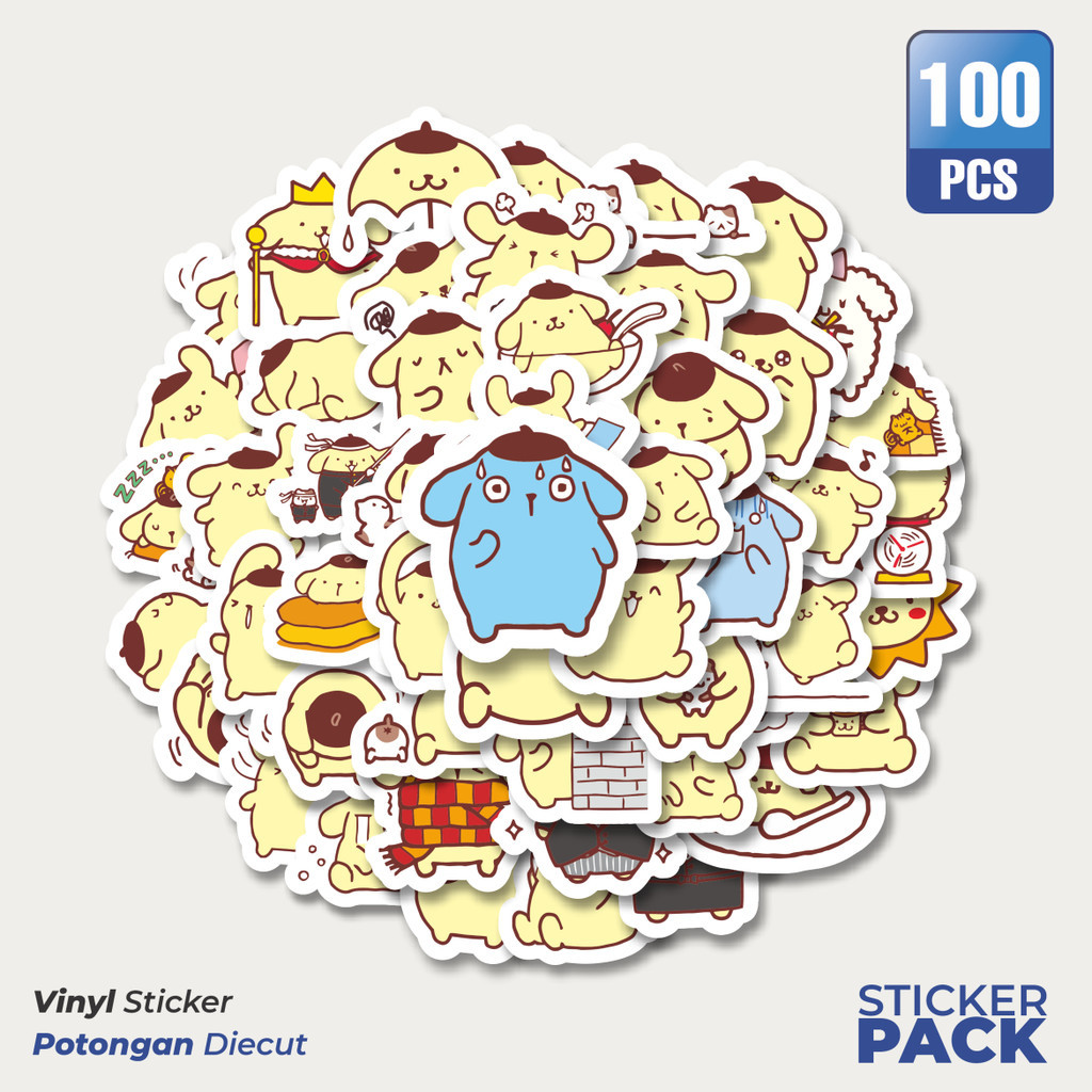 

Stiker Vinyl Stiker Kartun Pompom Purin Versi 1Waterproof Aesthetic- Untuk Laptop, Motor, dan Helm - Paper Stationery Pack