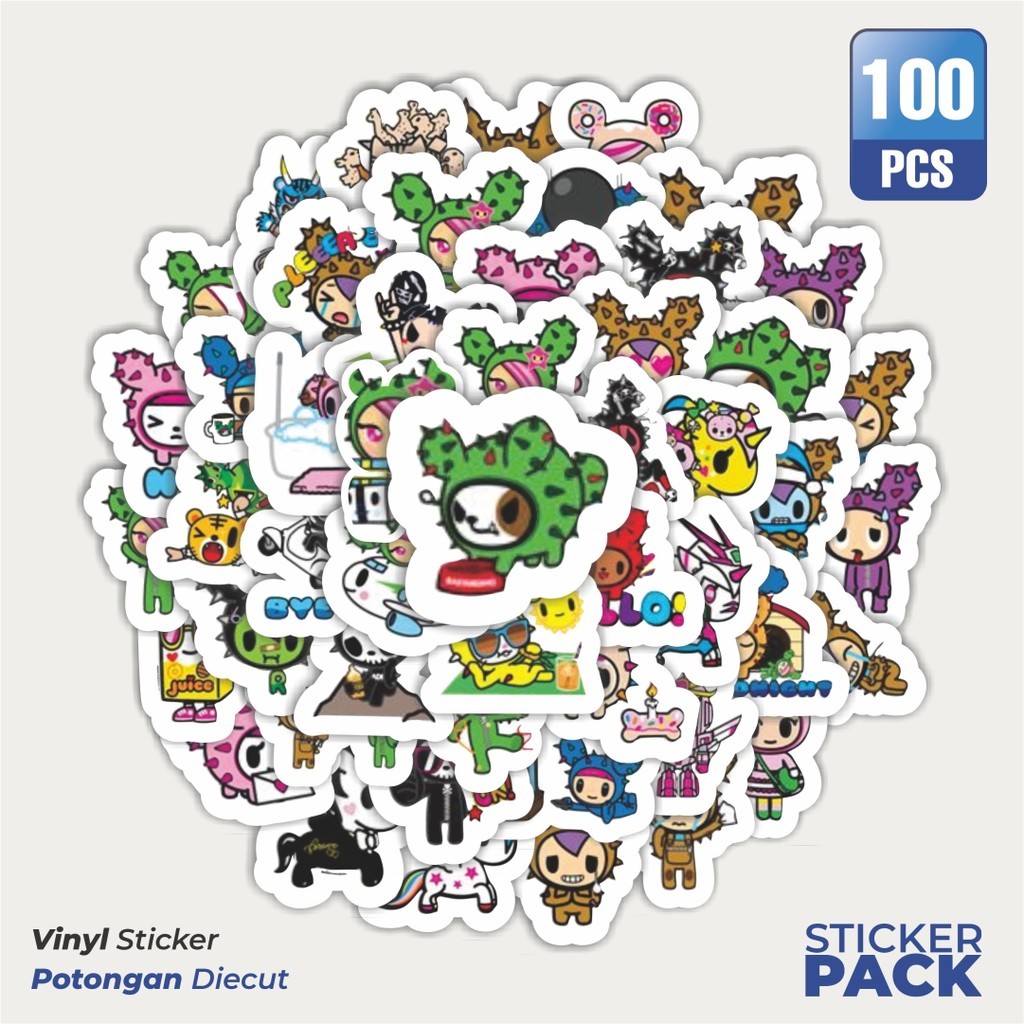 

Stiker Vinyl Stiker Karakter Tokidoki Waterproof Aesthetic- Untuk Laptop, Motor, dan Helm - Paper Stationery Pack