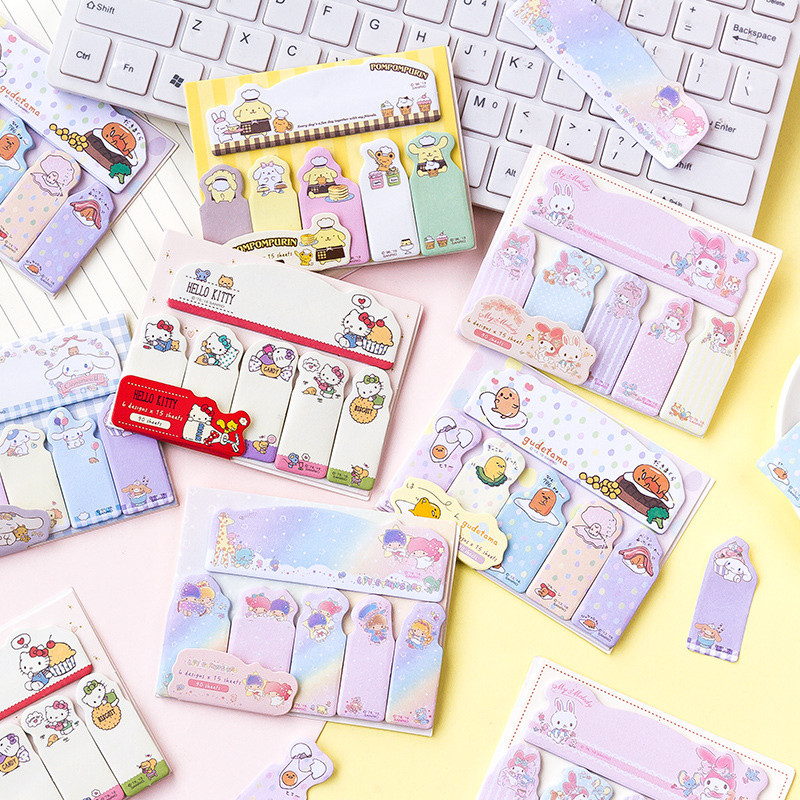 

Sanrio Kawaii Animal Memo pad Sticky Notes Cute N Times Stationery Label Notepad Bookmark Post School Supplies