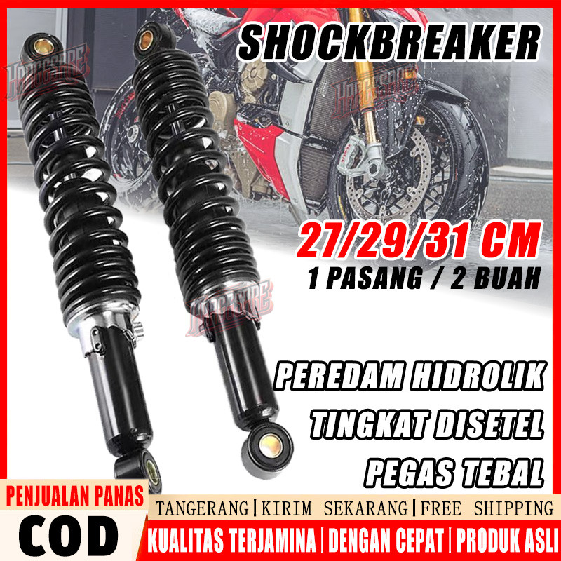 2 Buah Shock Belakang Wave, Shockbreaker Kualitas Tinggi untuk Motor - Cocok untuk Semua Jenis Motor
