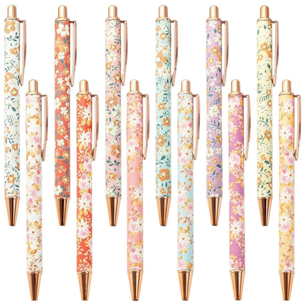 

1 Piece Lytwtw's Ballpoint Pen Creative Ins Flowers Pen Metal Stationery School Office Supply