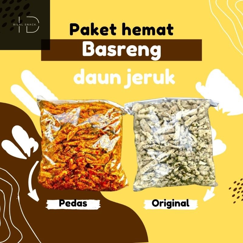 

Paket hemat Basreng pedas daun jeruk 500g