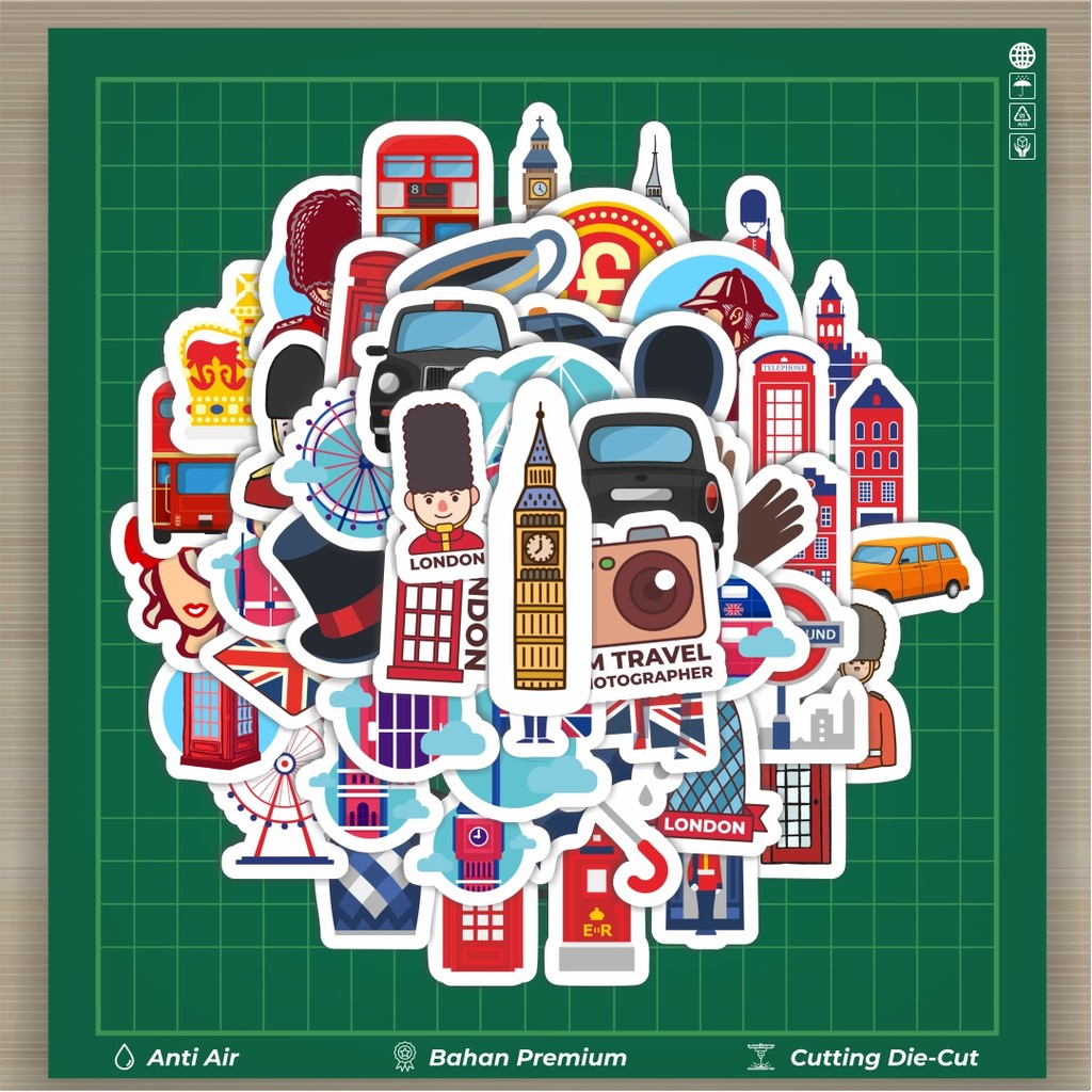 

HOT 50 PCS STIKER Sticker London Stiker Fashion Cars Decal Dingin Kartu Album Custom Vinyl Anti Air- Sticker Aesthetic Buku Journal Koper Casing HP Tablet Laptop Helm Motor Botol Minum