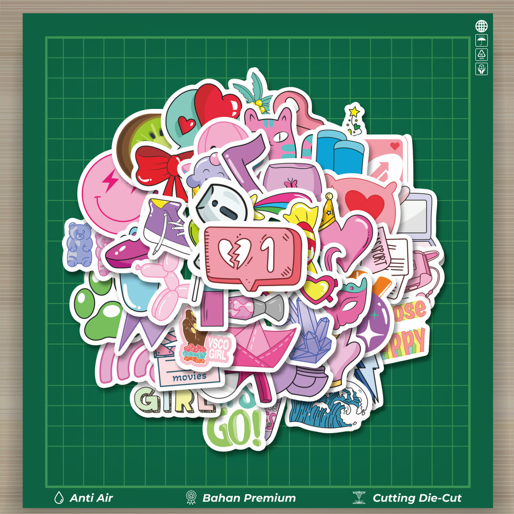

HOT 50 PCS STIKER Stiker VSCO Girl and Aesthetics Stiker Stiker Fashion Cars Decal Dingin Kartu Album Custom Vinyl Anti Air- Sticker Aesthetic Buku Journal Koper Casing HP Tablet Laptop Helm Motor Botol Minum