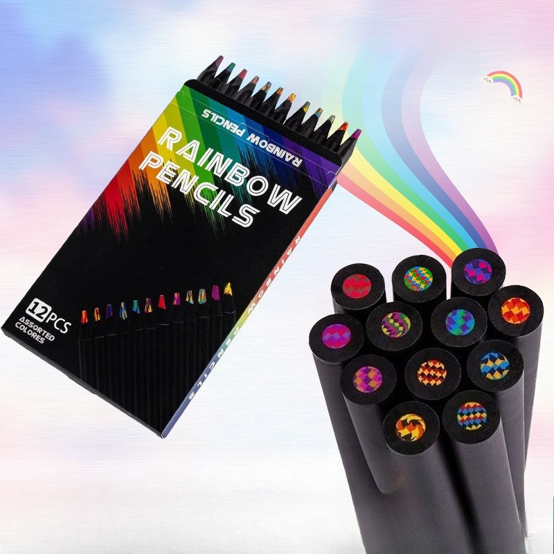 

Gypsy Stars Colored Pencils Set 7 Color Cores Wooden Rainbow Art Supplies for Students Kids Painting Creative Stationery Gift