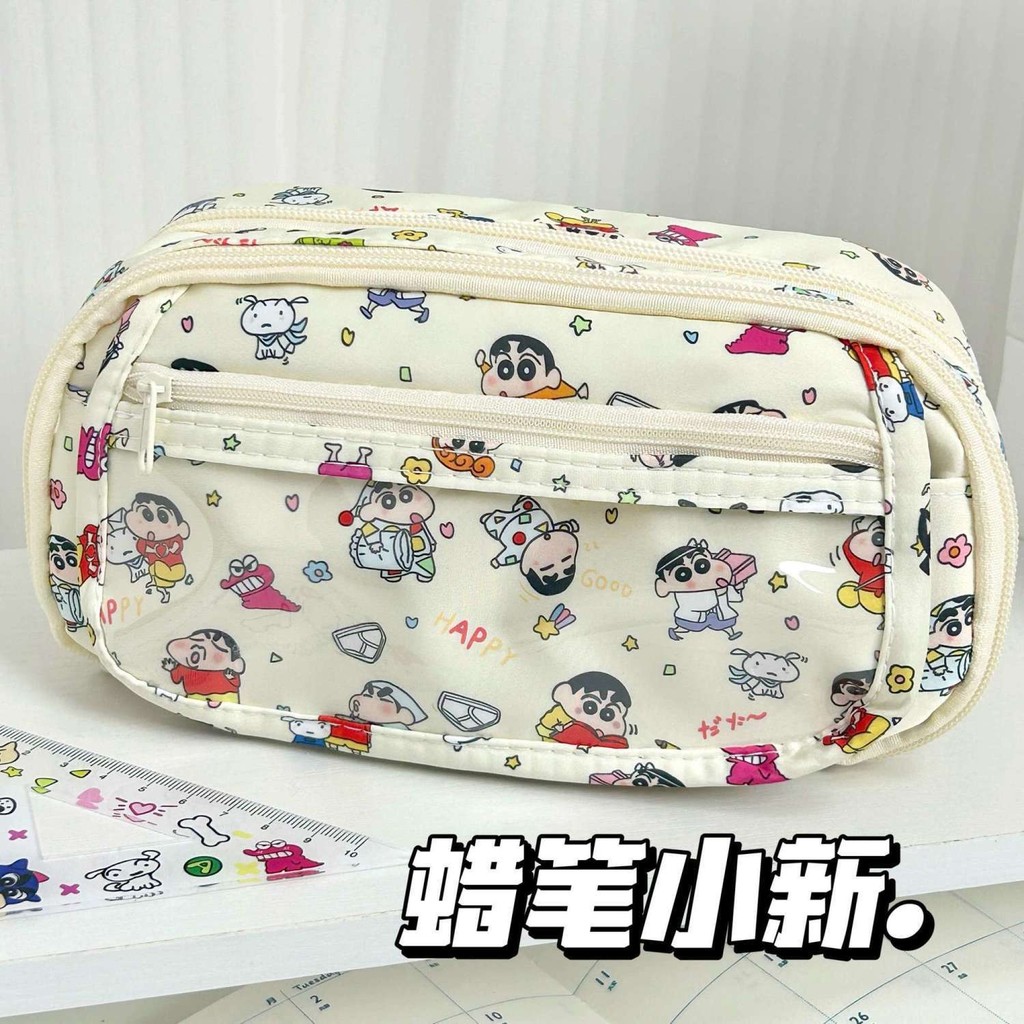 

Crayon Xiaoxin Simple Cosmetic Bag Pencil Bag Girls Cute Fresh Girls Tas Pensil Penyimpanan Multifungsi Kapasitas Besar