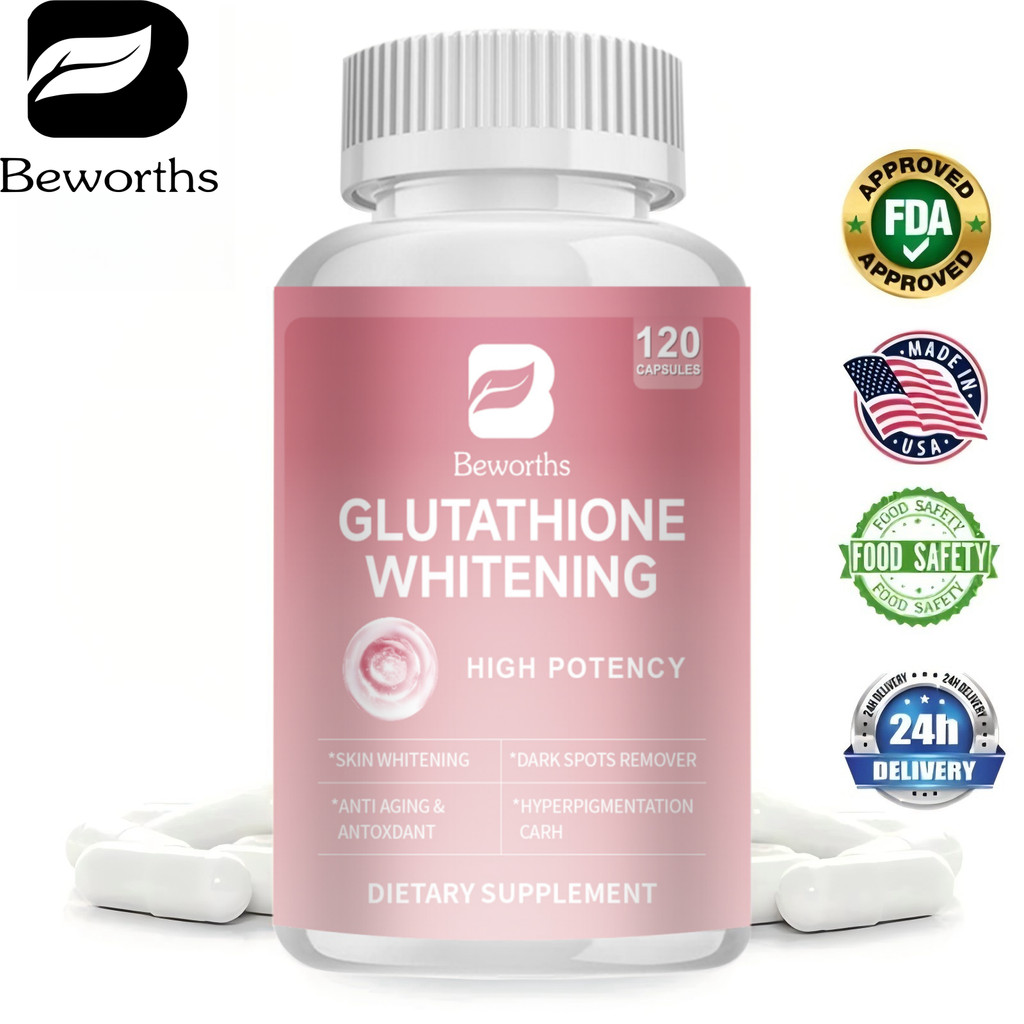 ORIGINAL BEWORTHS Glutathione Whitening Capsules 1000mg with Liposomal Glutathione Milk Thistle