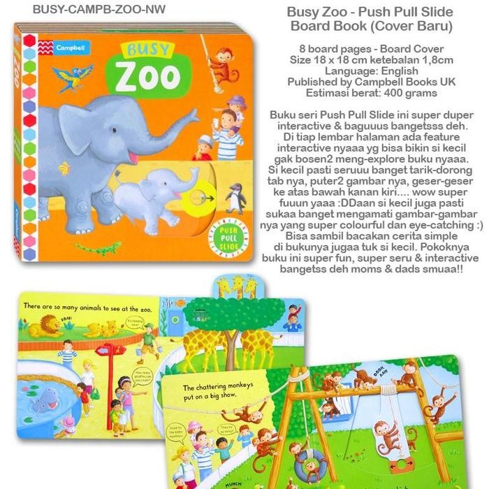 

Push Pull Slide Board Books Busy & First Explorers - Zoo / Sea / Jungle / Things that Go / Dino / Machine / and other titles