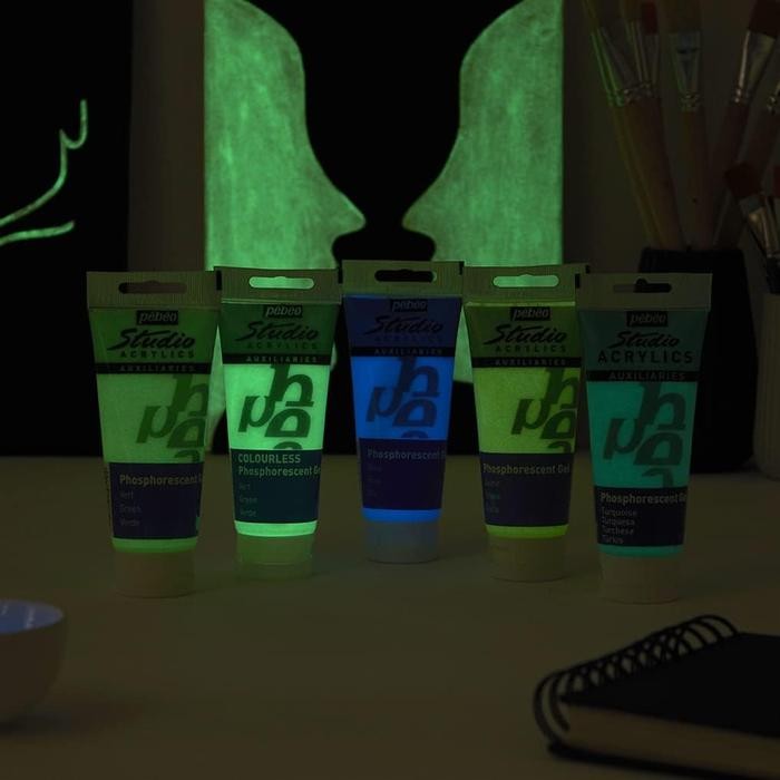 

Pebeo Studio Acrylic Phosphorescent Gel Medium Cat Akrilik Fosfor Glow - COLORLESS GREEN