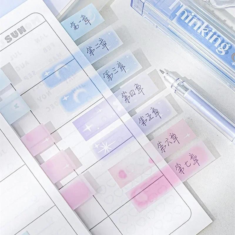 

120 Sheet Lovely Sticky Note Mini American Style Kawaii Buttfly Star Memo Pad Transparent Visiable Index Sticky Note Student