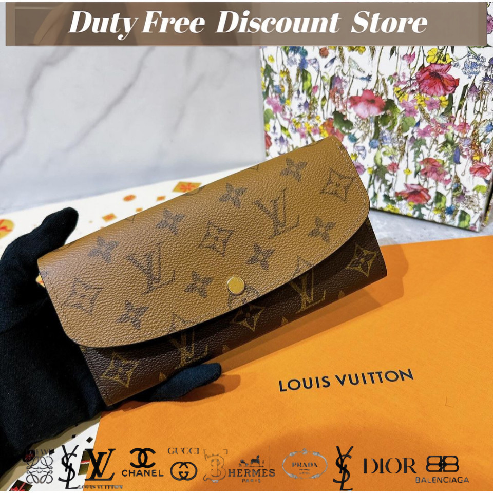 Louis Vuitton (Louis Vuitton) Dompet Panjang Dua Warna Wanita (Tas Kecil Gag) Garansi Dua Tahun