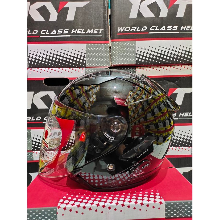 helm ukuran XXL Kyt Galaxy flat R polos / helm kyt galaxy ukuran XXL - Hitam, XXL