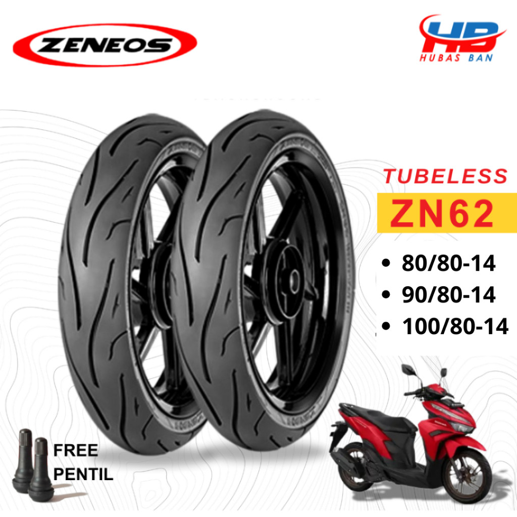 Ban Donat Racing Slick Zeneos ZN62 80/80 90/80 100/80 Ring 14 Vario Beat Tubeless