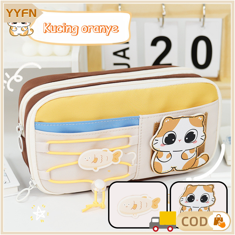 

Tas Pensil Kapasitas Besar Apple Kartun Magic stickers Tempat Alat Tulis Kotak Pensil Aesthetic Lucu Kucing Tas PenaTempat Pencil