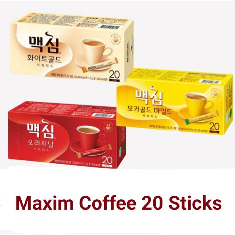 

Ready (Exp Terbaru Jun 2026) Maxim Coffee Korea 3in1 isi 20 sticks With box/ Kopi Maxim Korea coffeemix isi 20 sticks dengan box