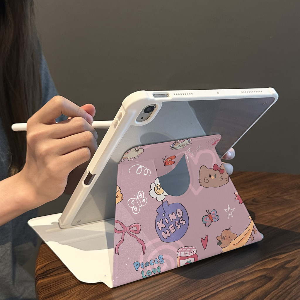 Cocok untuk ipad gen 10 tablet case pelindung lucu ipad air 5 rotasi ipad pro 11 inci 360° 10.9 inci
