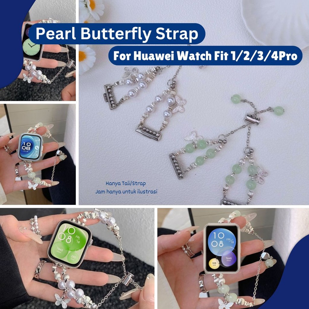 Pearl Butterfly Strap For Huawei Fit 1 Huawei Fit 2  Huawei Fit 3 Huawei Fit 4  Huawei Fit 4 Pro