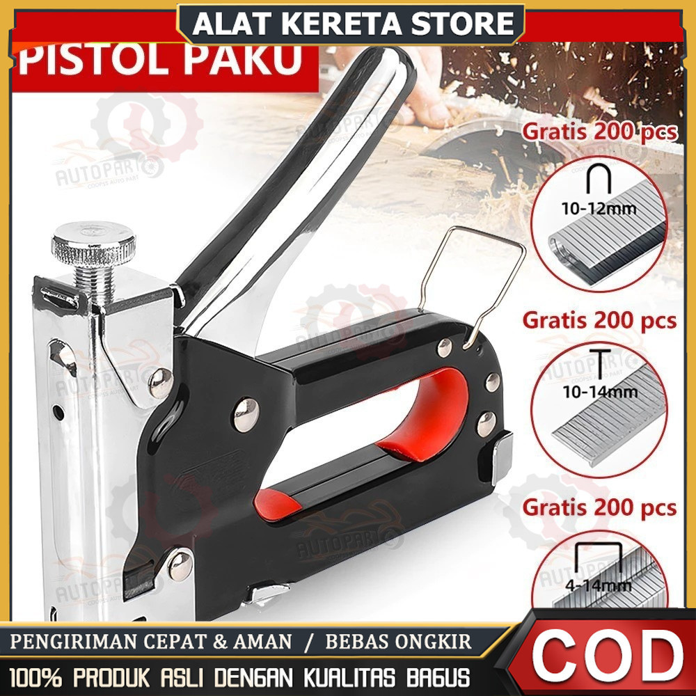 

3in1 Staples Stapler Staple Gun Paku 3 In 1 Pistol Kuku DIY Konstruksi Furnitur Konstruksi Pelapis Pelapis Pintu Tipe U Gratis 600 / T -Tipe Stapler Pistol Pertukangan Rumah Alat Alat Stapler Pertukangan