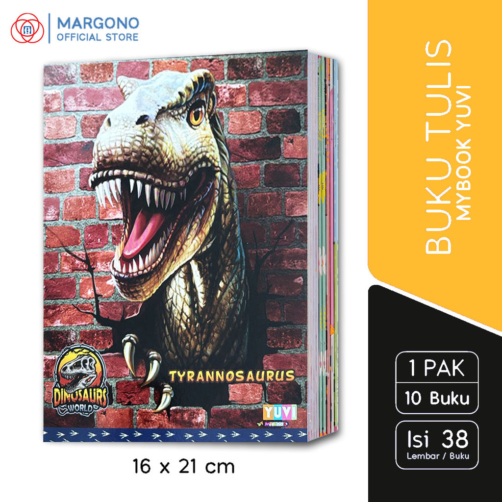 

My Book Yuvi Buku Tulis A5 Dinosaurus 38 Lembar - 10 Buku Sekolah