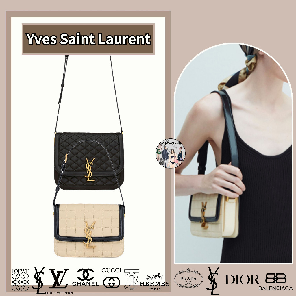 YSL Saint Laurent Crossbody Bag SOLFERINO Model Terbuat Dari Kulit Domba Lembut Sedang Dengan Pola T