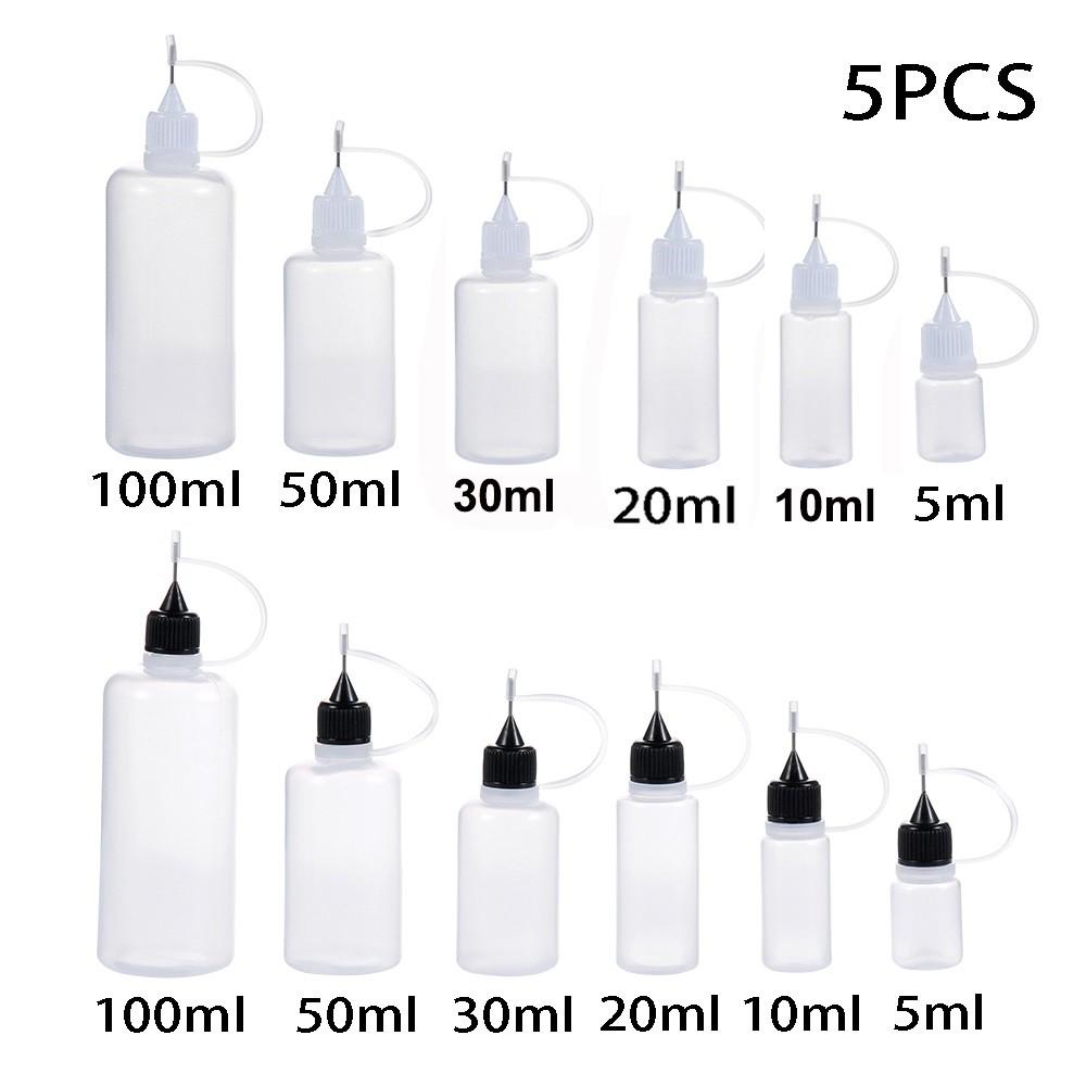

5/10/20/30/50/100ML Resuable Needle Tip Glue Applicator Plastic Bottle for Paper Quilling DIY Scrapbooking Paper Craft Tool