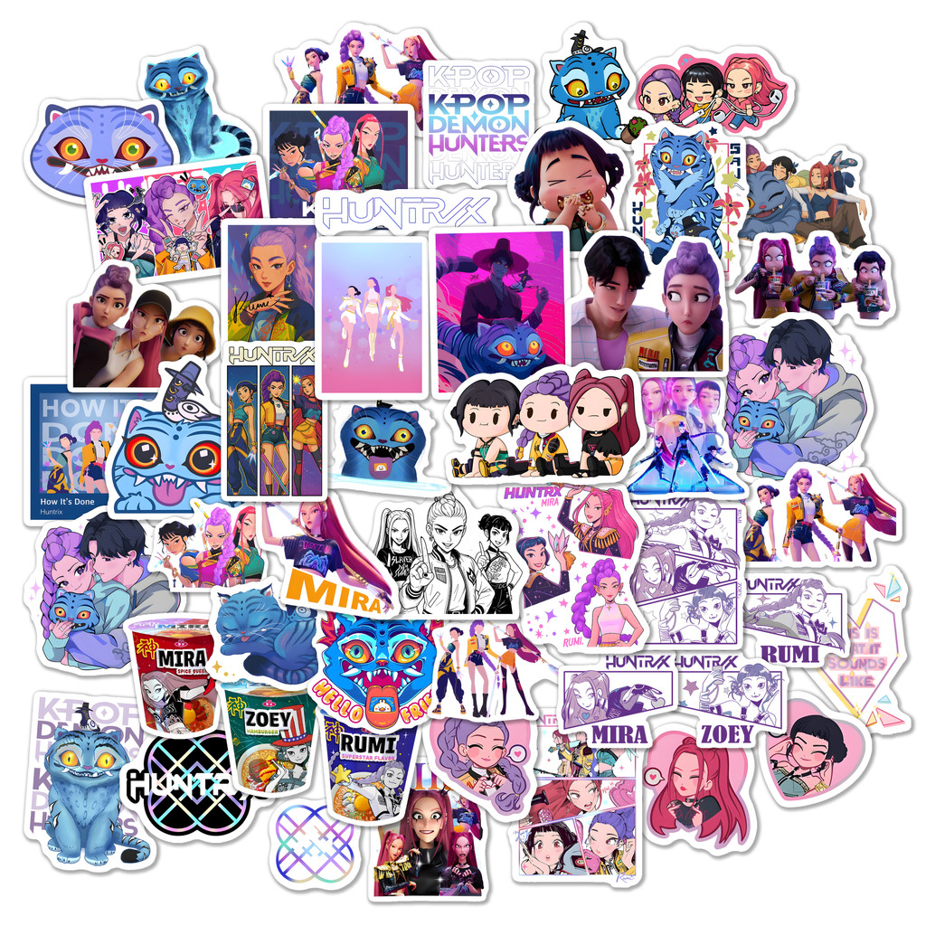 

STIKER KPOP DEMON HUNTER ISI 50 PCS PER PACK ST097 ST098 HUNTR/X SAJA BOYS