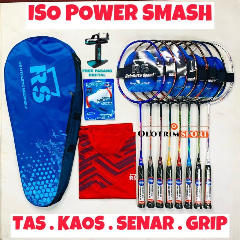 Terlaris Raket Badminton RS Iso Power SMASH EVO 111 222 333 555 666 777 888 999 Metric 7 8 9 10 11 1