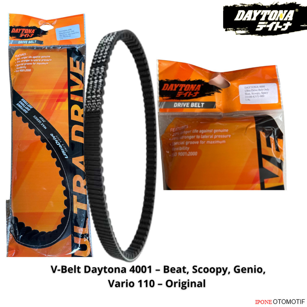 V-Belt Daytona 4001 – Beat FI, Scoopy FI, SPACY FI - KZL– Original Tahan Lama & Tarikan Enteng