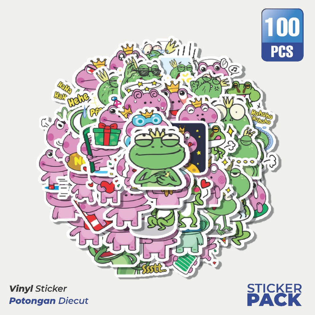

Super Hemat! 100 PCS Stiker Kawaii Frog Series D [Katak] Waterproof Aesthetic- Untuk Laptop, Motor, dan Helm - Paper Stationery Pack