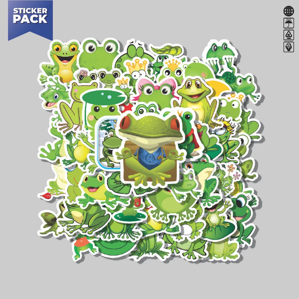 

[100PCS]Stiker Pack Stiker Kawaii Frog Series B [Katak] Aesthetic Vinyl Anti Air Dekorasi Sticker Laptop Buku Journal Koper Helm Casing HP Gitar Helm Skateboard