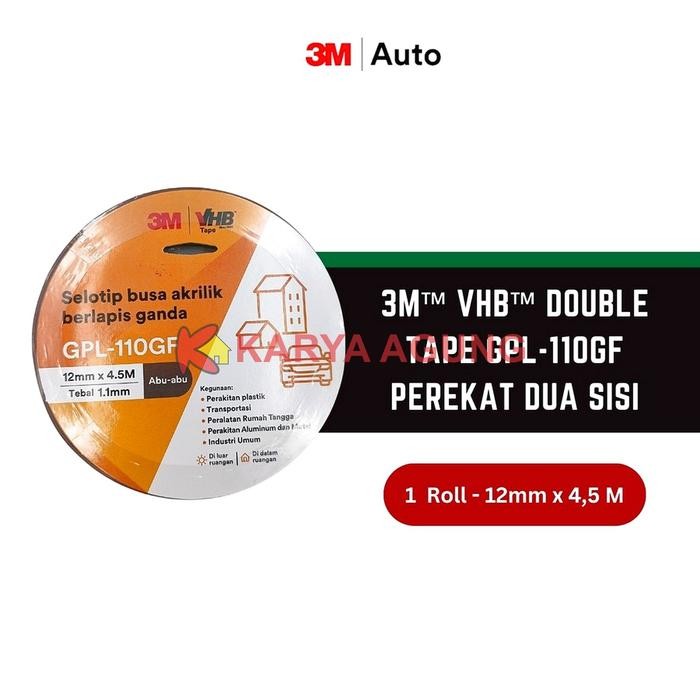 

Double Tape 3M VHB Tape 12mm x 4,5m ORIGINAL Isolasi Bolak Balik Mobil