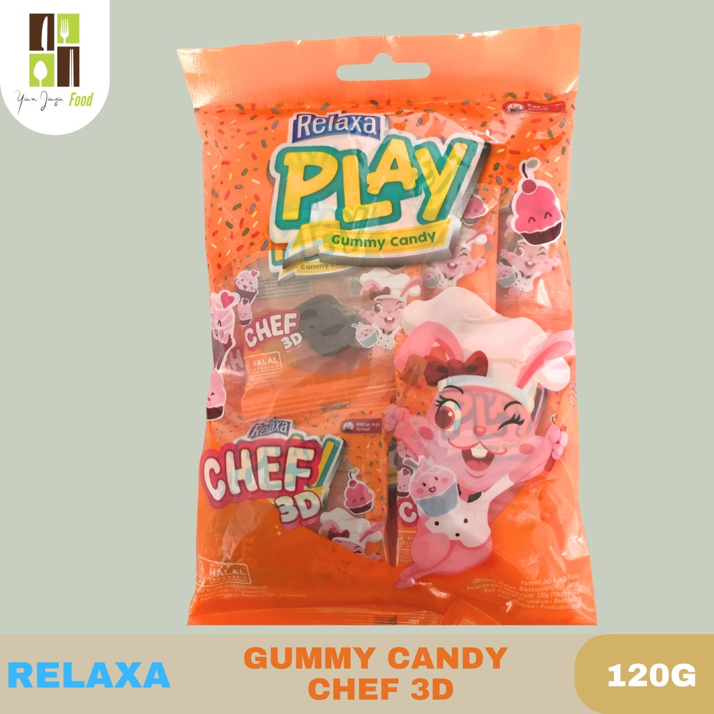 

Relaxa Play Gummy Candy Chef 3D Kemasan 120g ( isi 10sch x 12g )