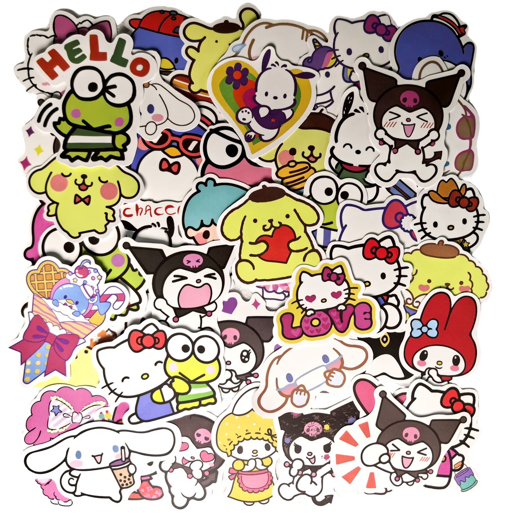 

10/20/30/40/50 Pcs Hello Kitty Cartoon Stickers Girl Decals for Laptop Diary Scrapbook Stationery Decoration Sticker Kids Toys