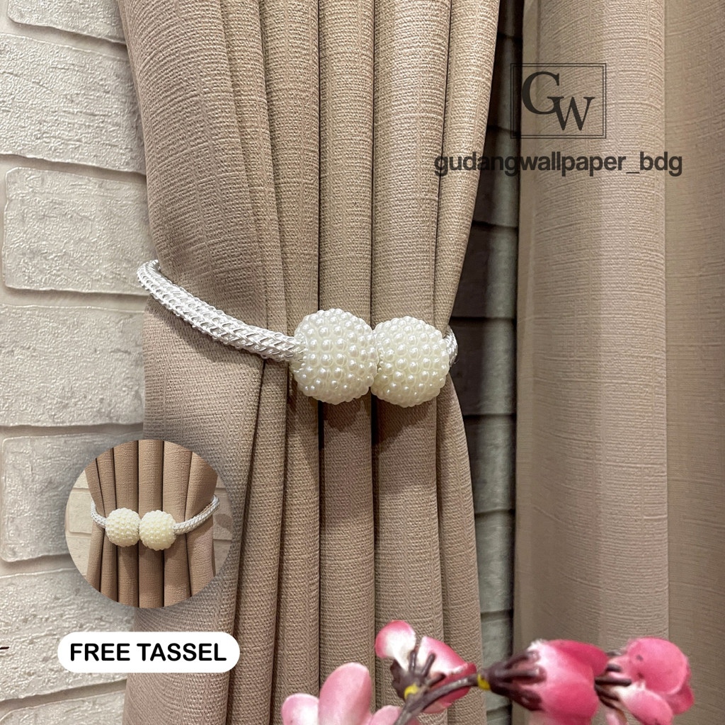 Gorden Gordyn Hotel Blackout Minimalis Polos Bertekstur Warna Khaki Coklat Susu